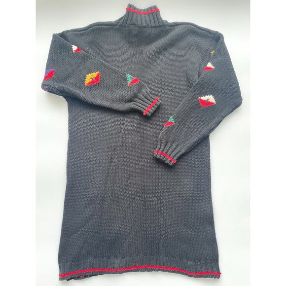 Women's 90s Vintage Maternity Black Knit Sweater Dress Size Large - Picture 6 of 6